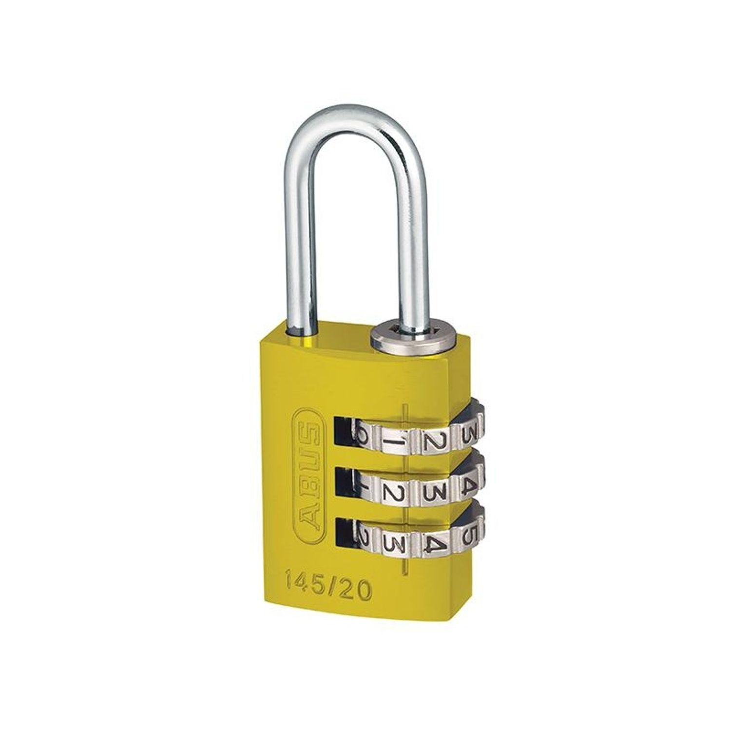 Abus Mechanical 145 Series Aluminium Combination Padlock B - Yellow