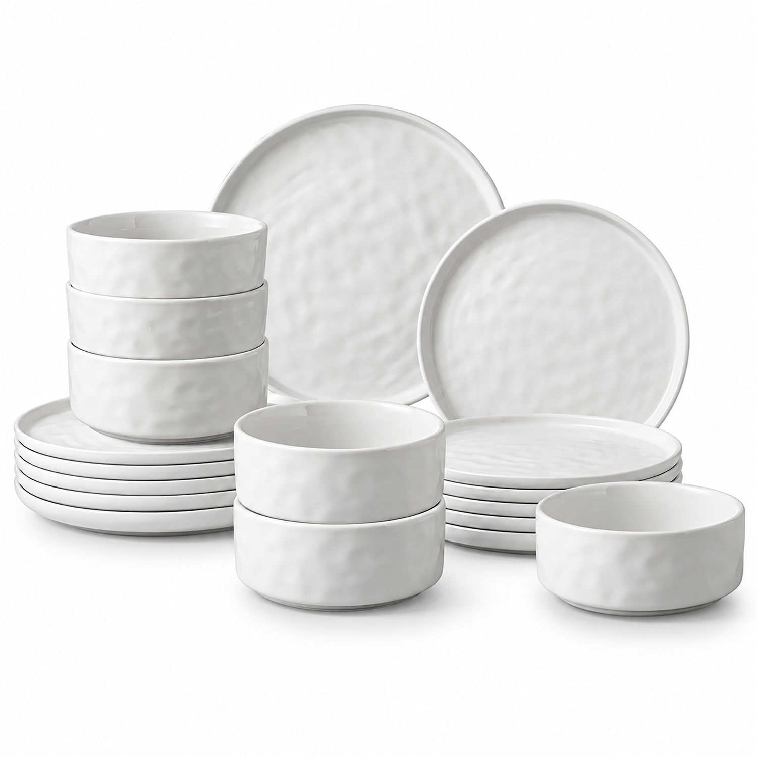 Simpa Artisan Hammered Dinner Set B - White