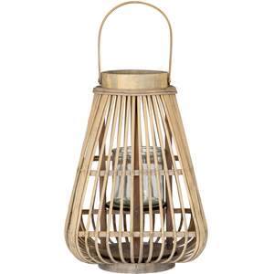 Medium Peardrop Wicker Lantern With Glass Holder