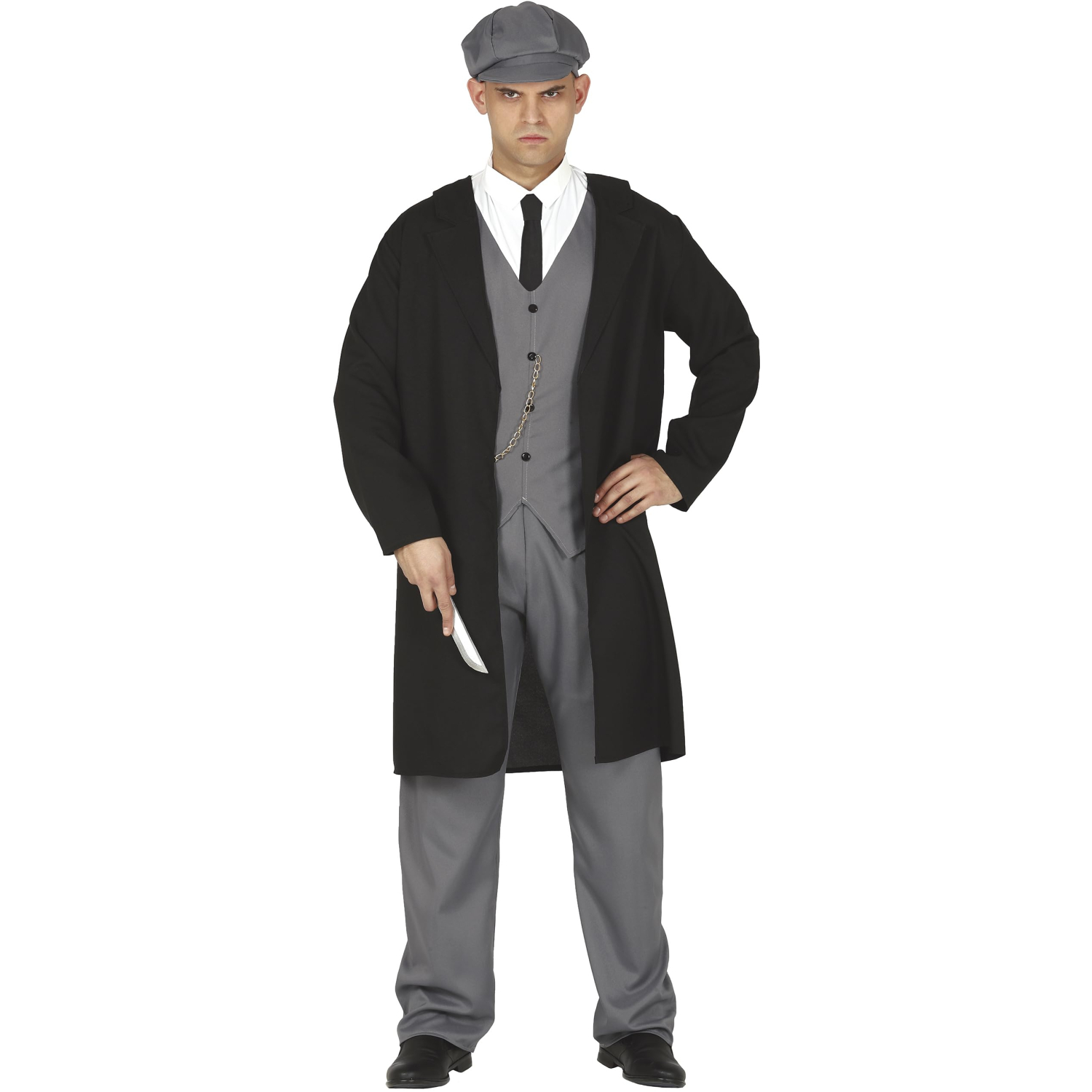 Fiestas Guirca Adult English Gangster Fancy Dress Halloween Costume, Black