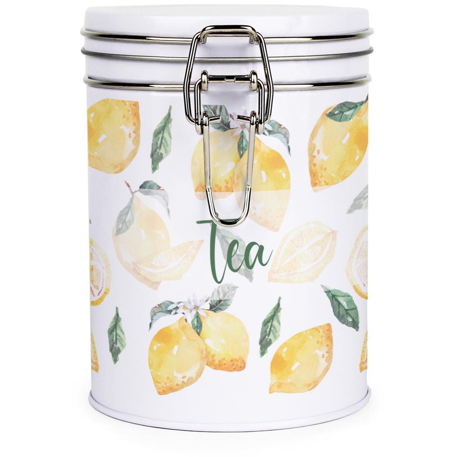 Purely Home Vibrant Lemons Clip-Lid Kitchen Storage Canister - Tea