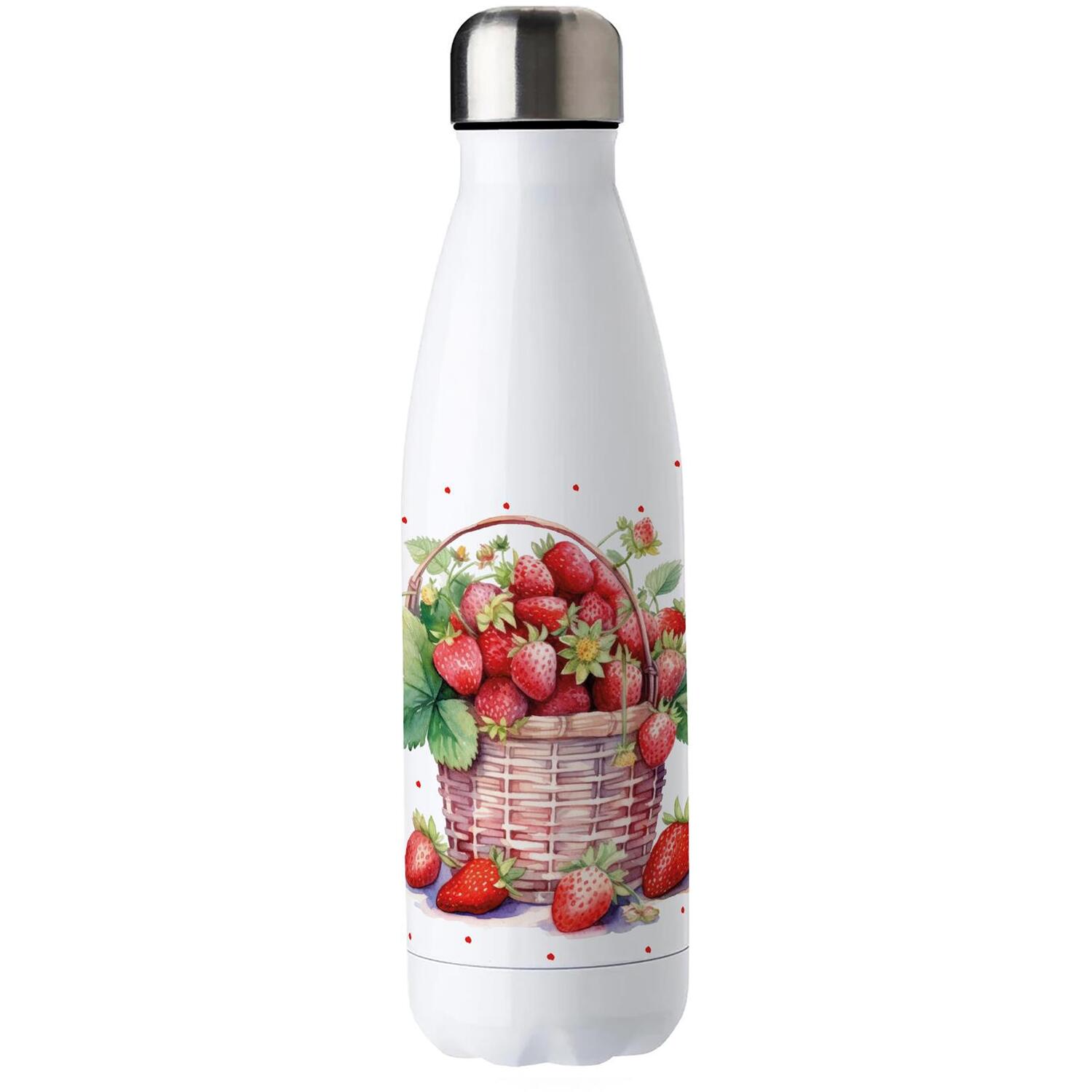 Strawberry Basket Stainless Steel Water Bottle - Fruits & Food Presents 500ml - Image 2