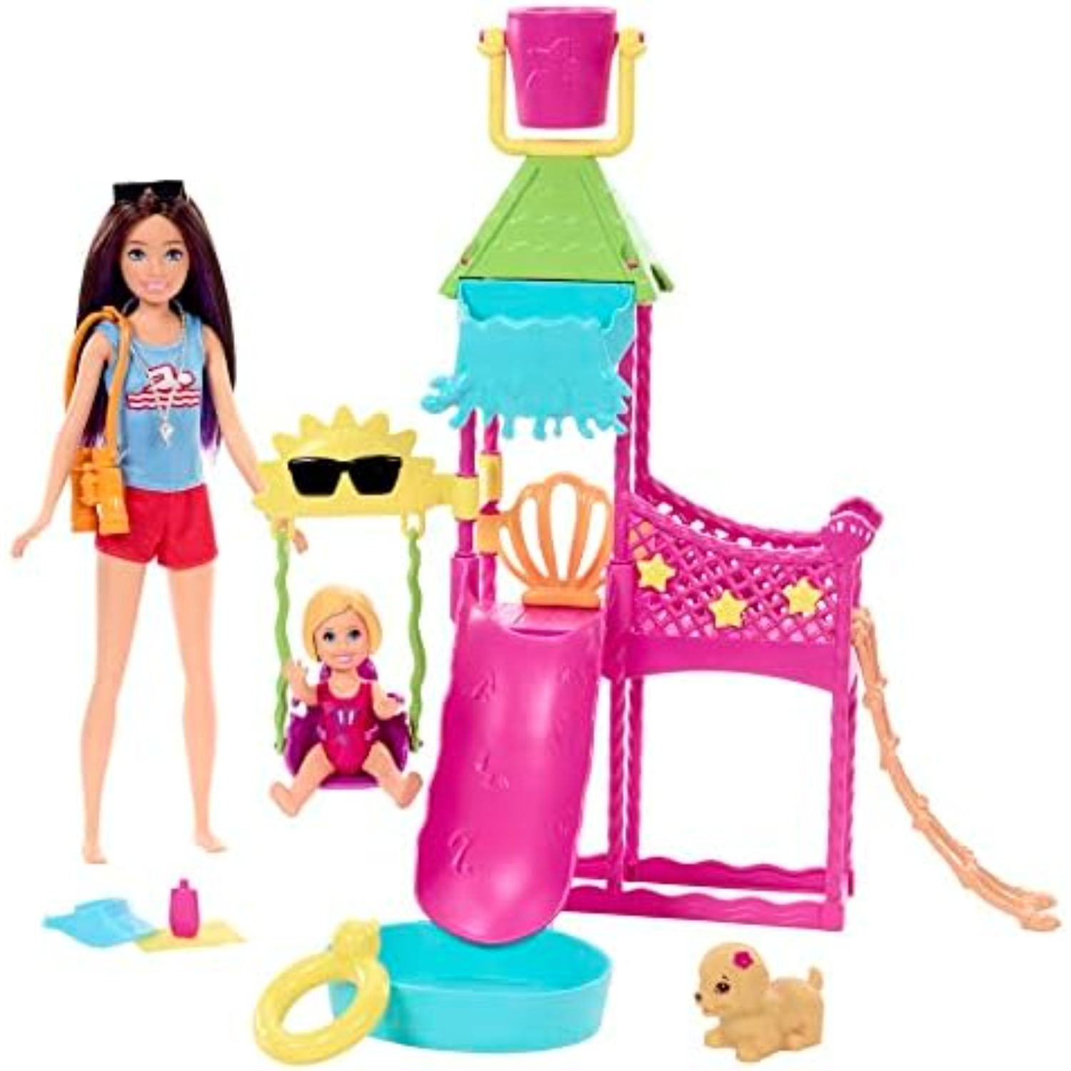 Barbie Skipper First Jobs Babysitting Adventure Waterpark Playset with Doll