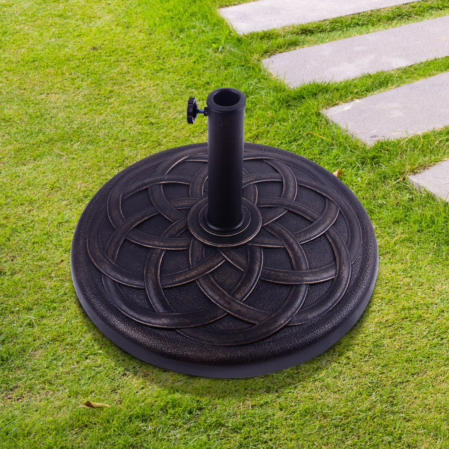 Outsunny 19kg Umbrella Base Parasol Stand - Bronze