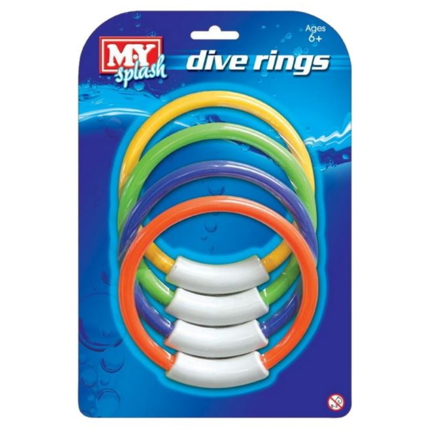 Image of 4 Coloured Dive Rings - Multicoloured
