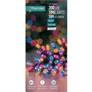 200 Rainbow Battery Timer lights