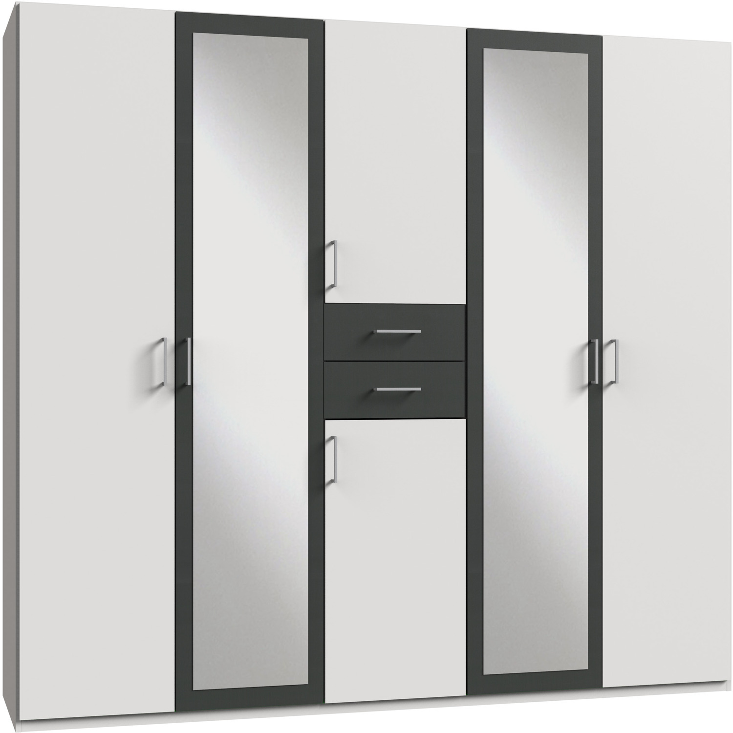 Diver White 5 Door Wardrobe - White