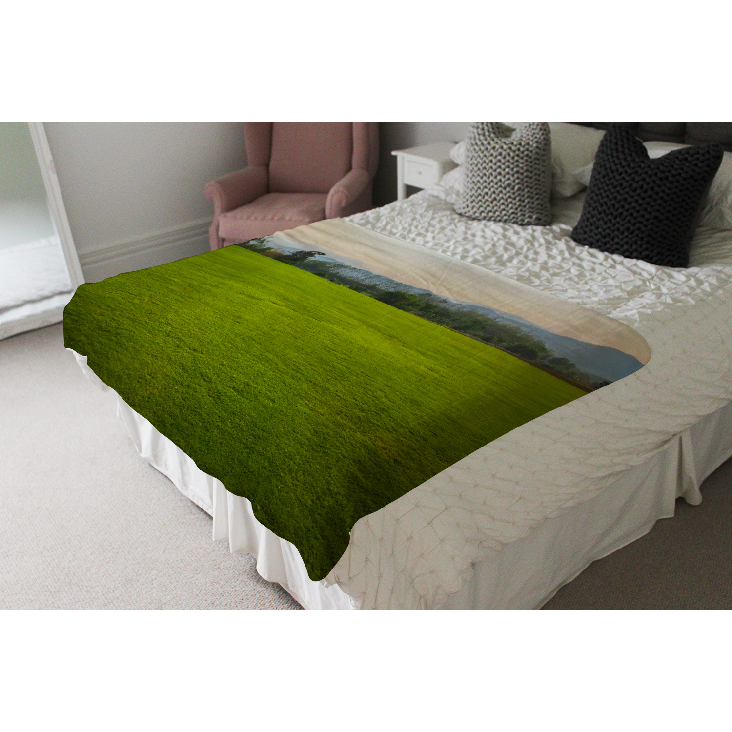 Image Of Lush Grass Field Blanket - Green