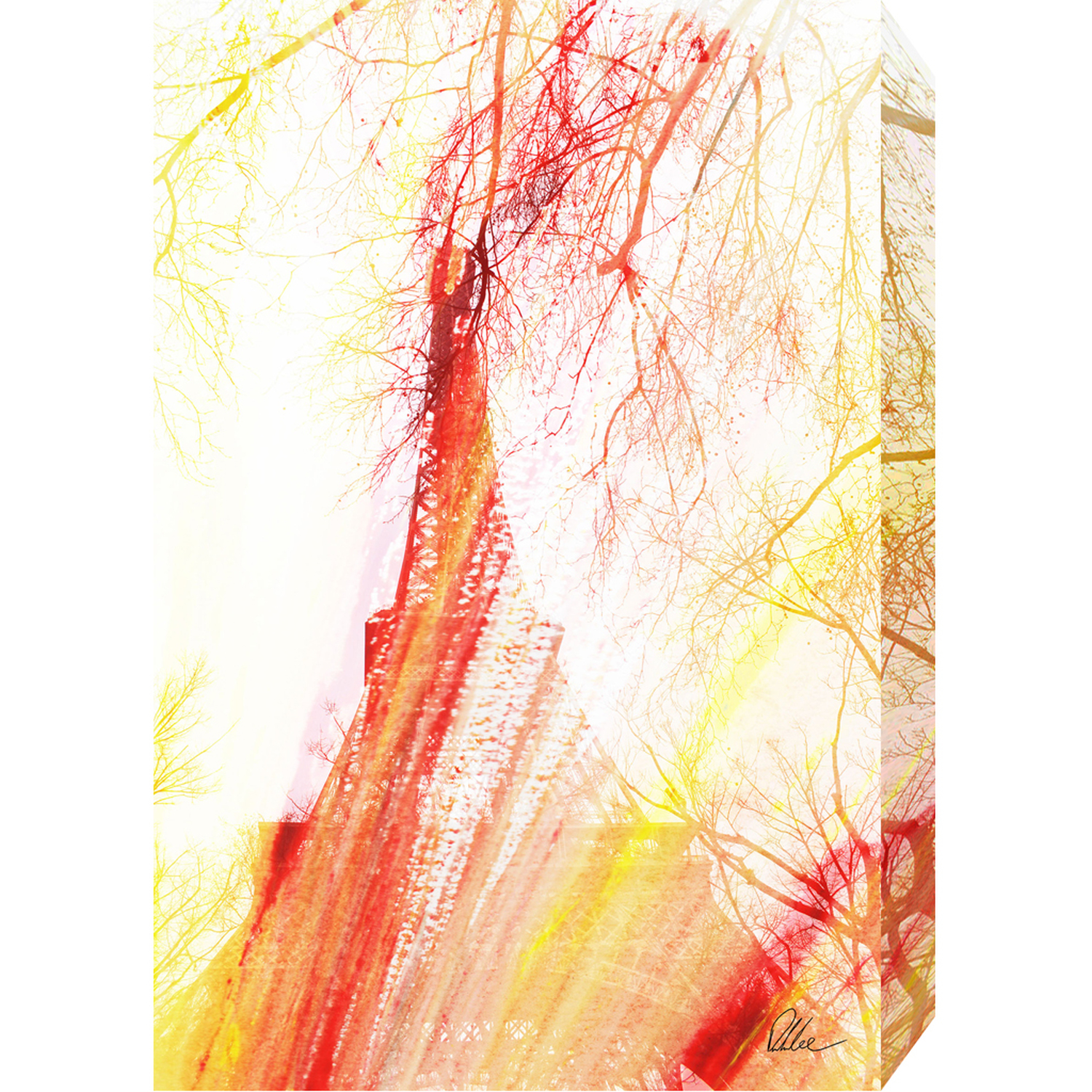 French Fury Graphic Art Wrapped on Canvas - Yellow / 112cm