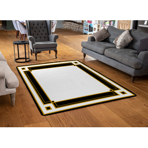 Art Deco Black  Gold Designer Rug