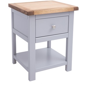 Mirano 1 Drawer Bedside Cabinet with Shelf - Chrome Knob