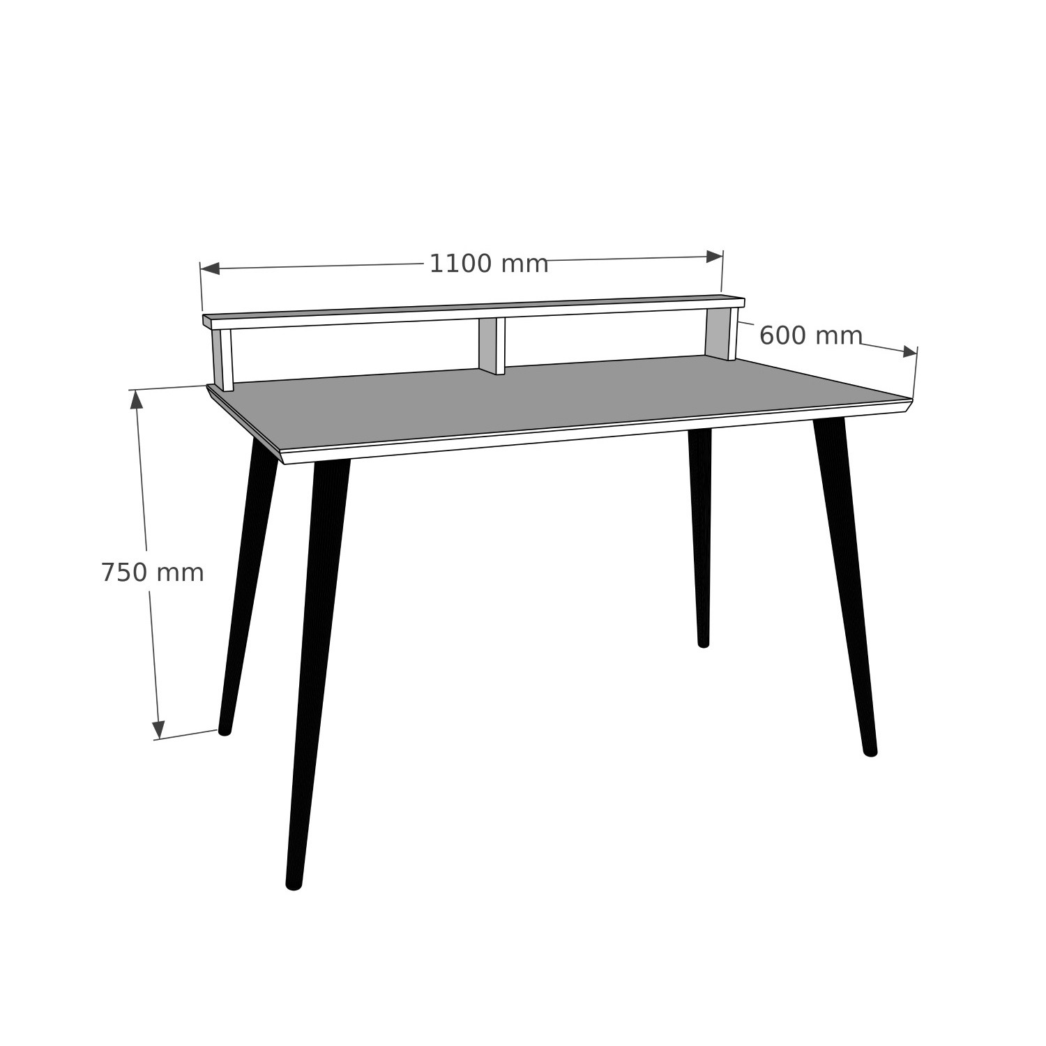 Solid Wood Computer Desk Zephyr - Walnut