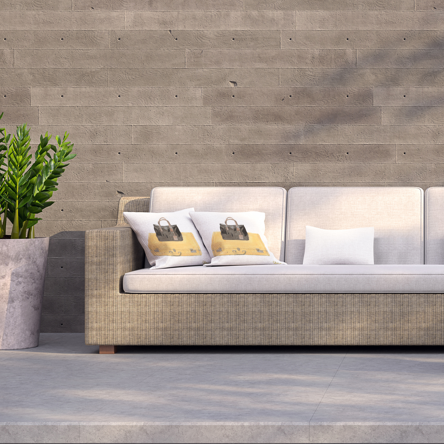 Holiday Shopping Outdoor Cushion - Yellow / 60cm