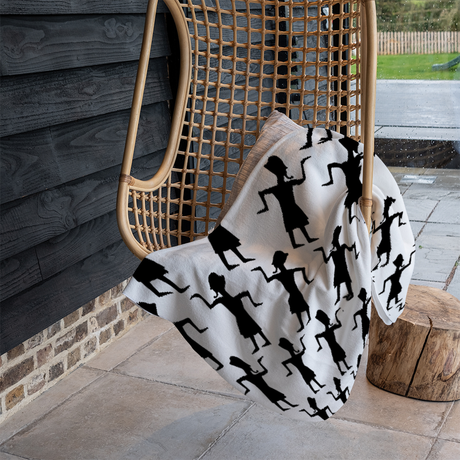 Egyptian Tribal Art Blanket - Black
