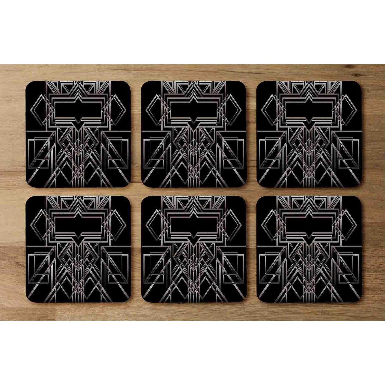 Geometric Art Coaster - Black