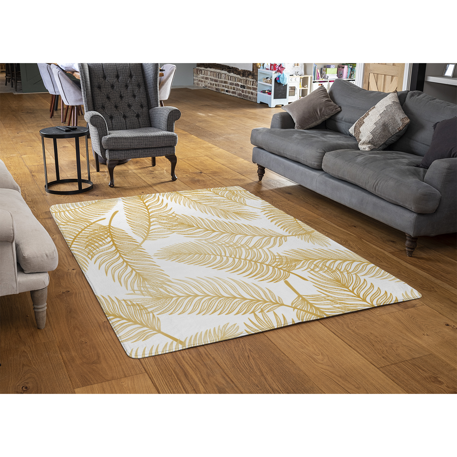 Golden Leaves Rug - Gold / 150cm thumbnail