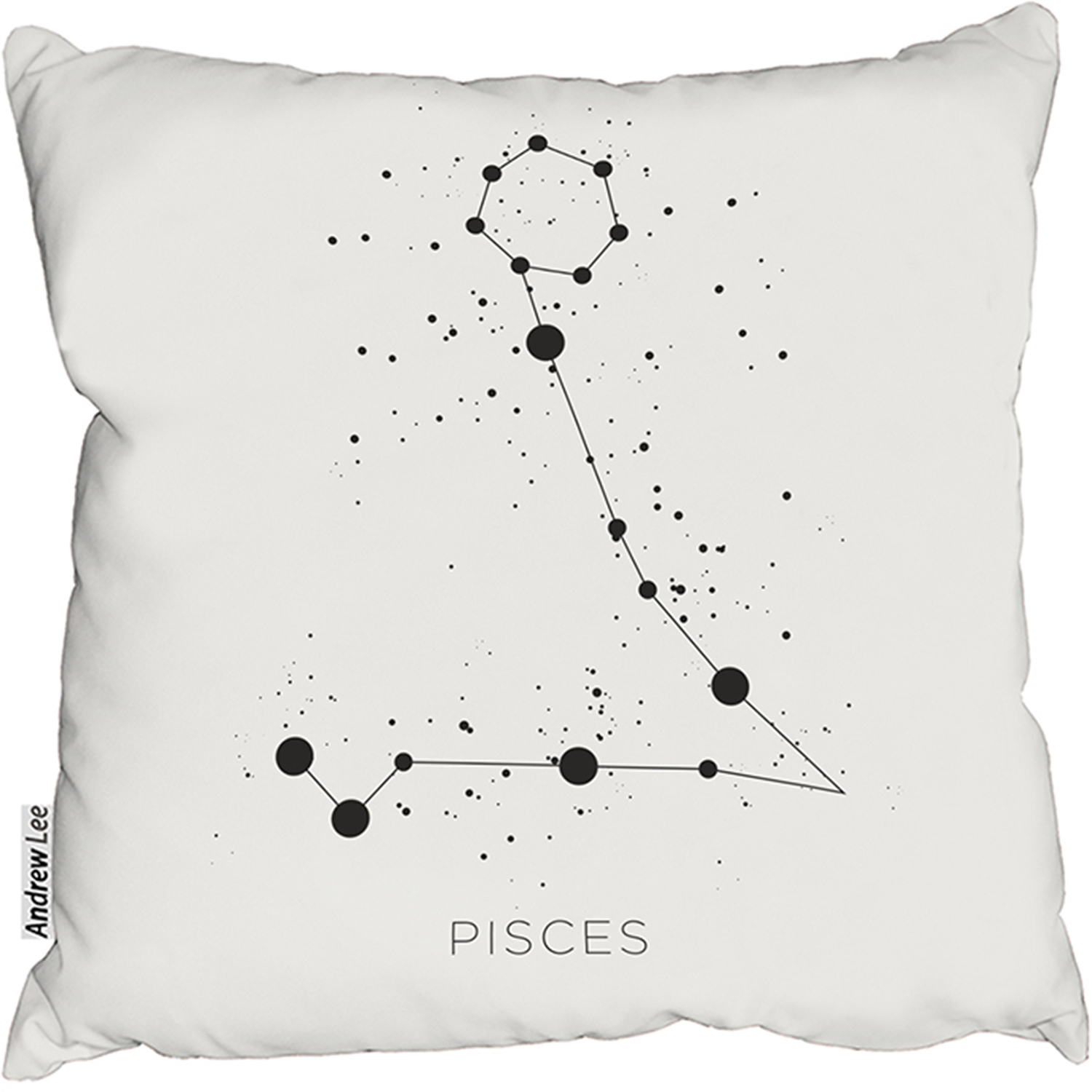 Star Constellation Zodiac Pisces Stylish Cushion - White / 60cm