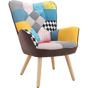 Multicolored Linen Armchair