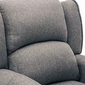 Herringbone Grey Eaton Wing Back Fireside Check Fabric Recliner Armchair shot 2417034