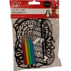 Colour Your Own Velvet Art Ornaments