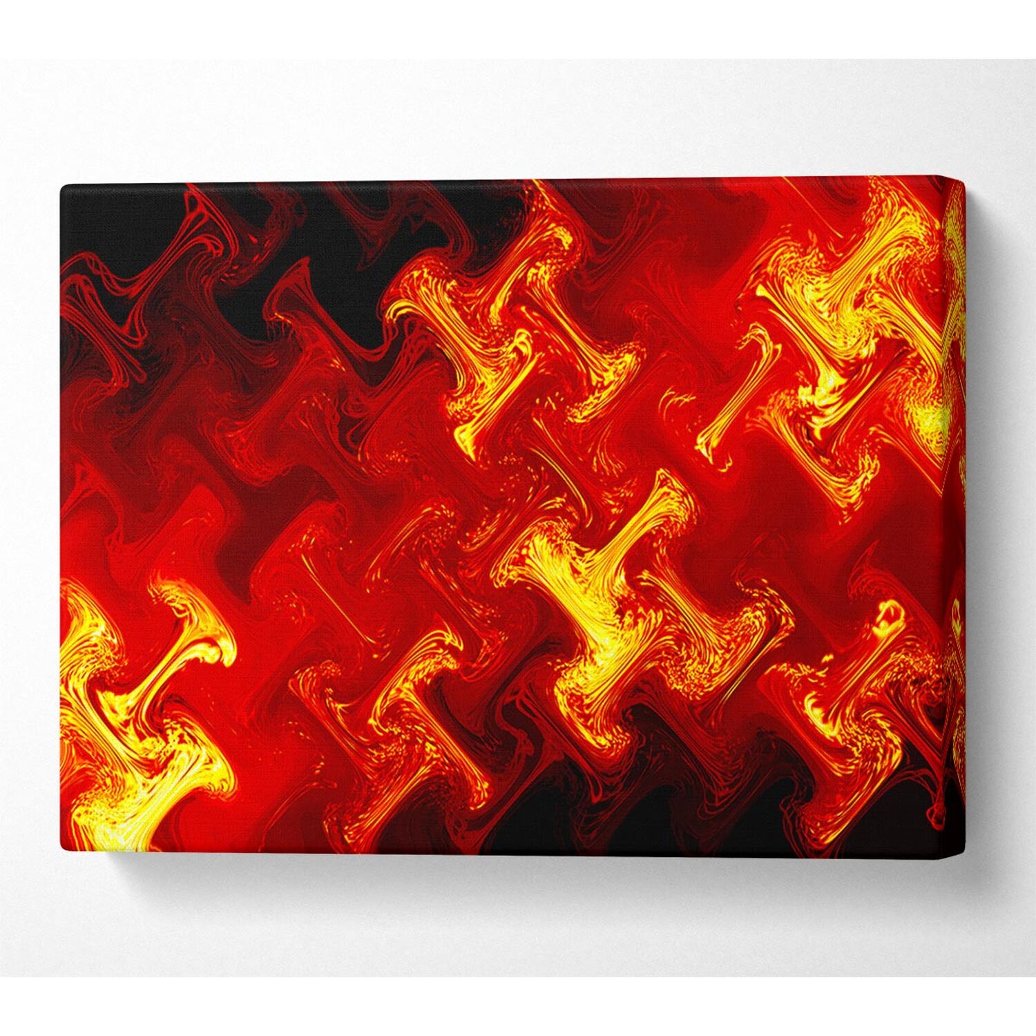 Wallart-Direct - Lava Patterns Canvas Print Wall Art - Yellow / 101.6cm thumbnail