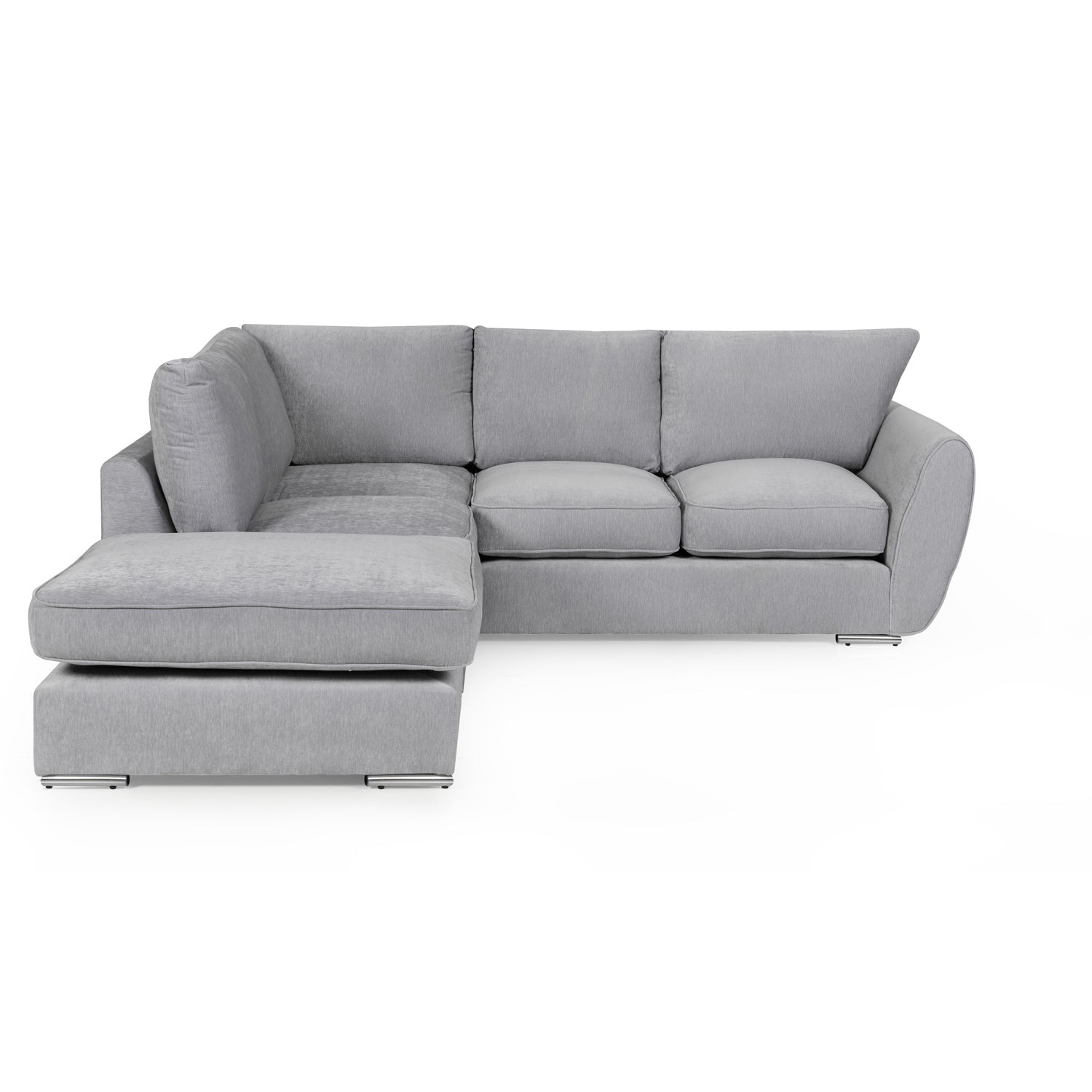 Simply Eleganza - Galaxy Chenille Left Hand Facing Corner Sofa - Silver thumbnail