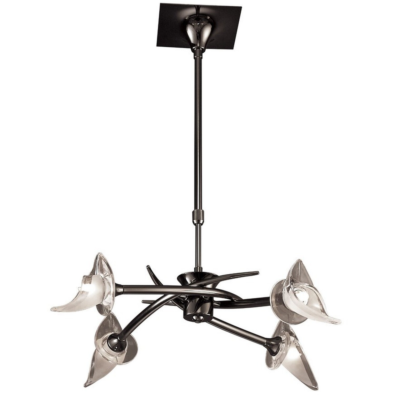 Flavia Telescopic Ceiling Pendant Semi Flush 4 Light G9, Black Chrome - Black Chrome
