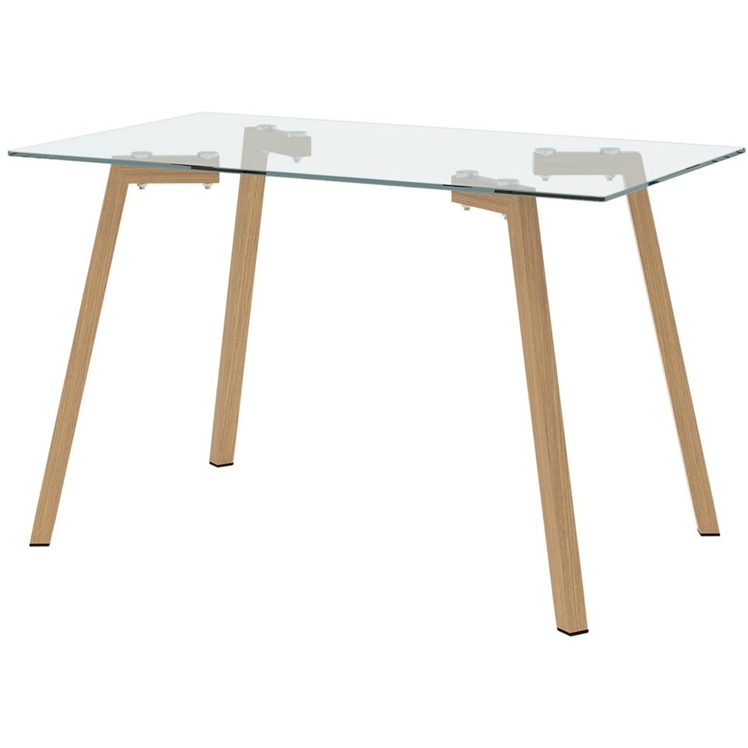 Tempered Glass Rectangular Console Dining Table With Thermal Transfer Iron Leg - Brown