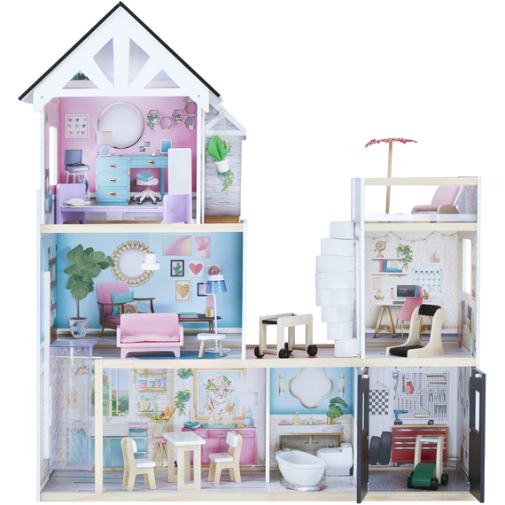 Olivia's Little World by Teamson Kids 3-Story Dreamland Dollhouse with Elevator