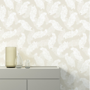 Feathers Natural Wallpaper