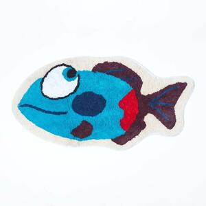 Cotton Tufted Blue Fish Children Rug
