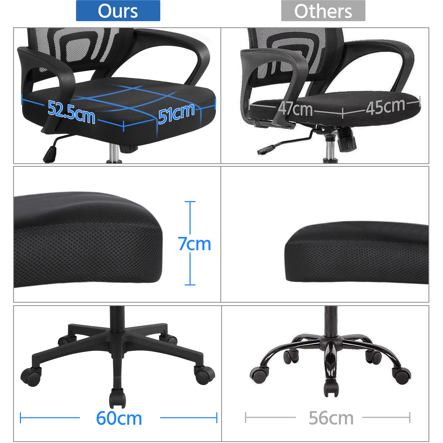 Yaheetech Ergonomic Mesh Office Chair - Black