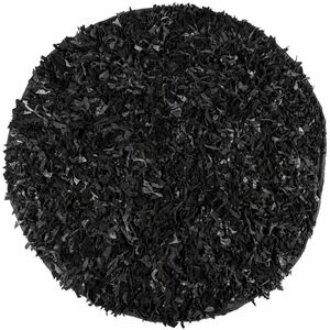 Dallas Leather Shaggy Round Rug