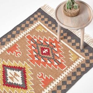 Homescapes Jaipur Handwoven Patterned Kilim Wool Rug