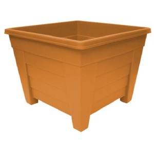 27cm Square Terracotta Colour Grosvenor Plastic Patio Planter