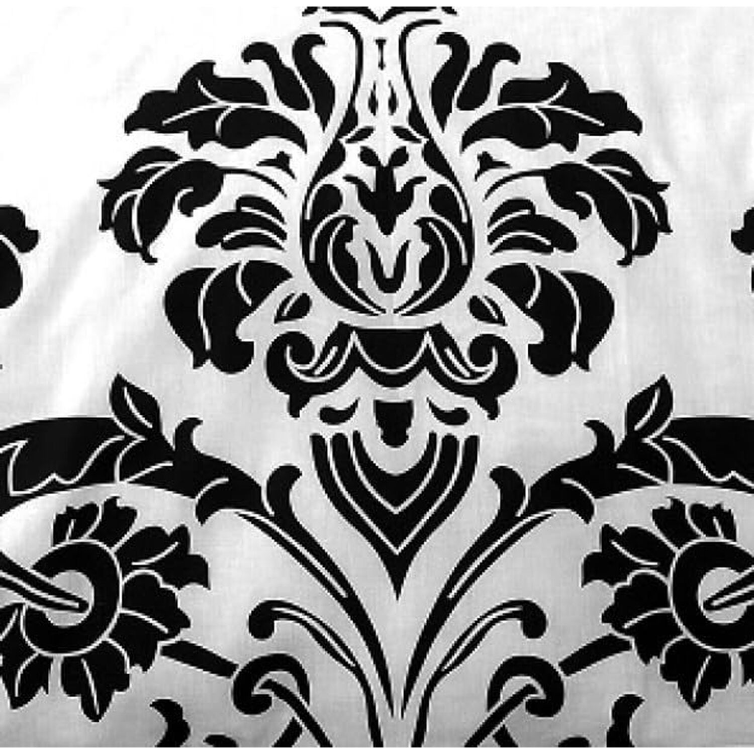Darcy Black Damask Duvet Cover Set - Black Double