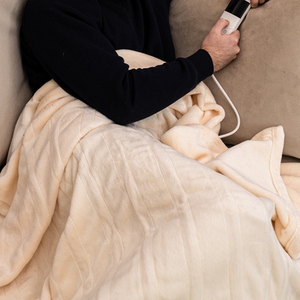 Electric Fleece Throw Blanket - Cream