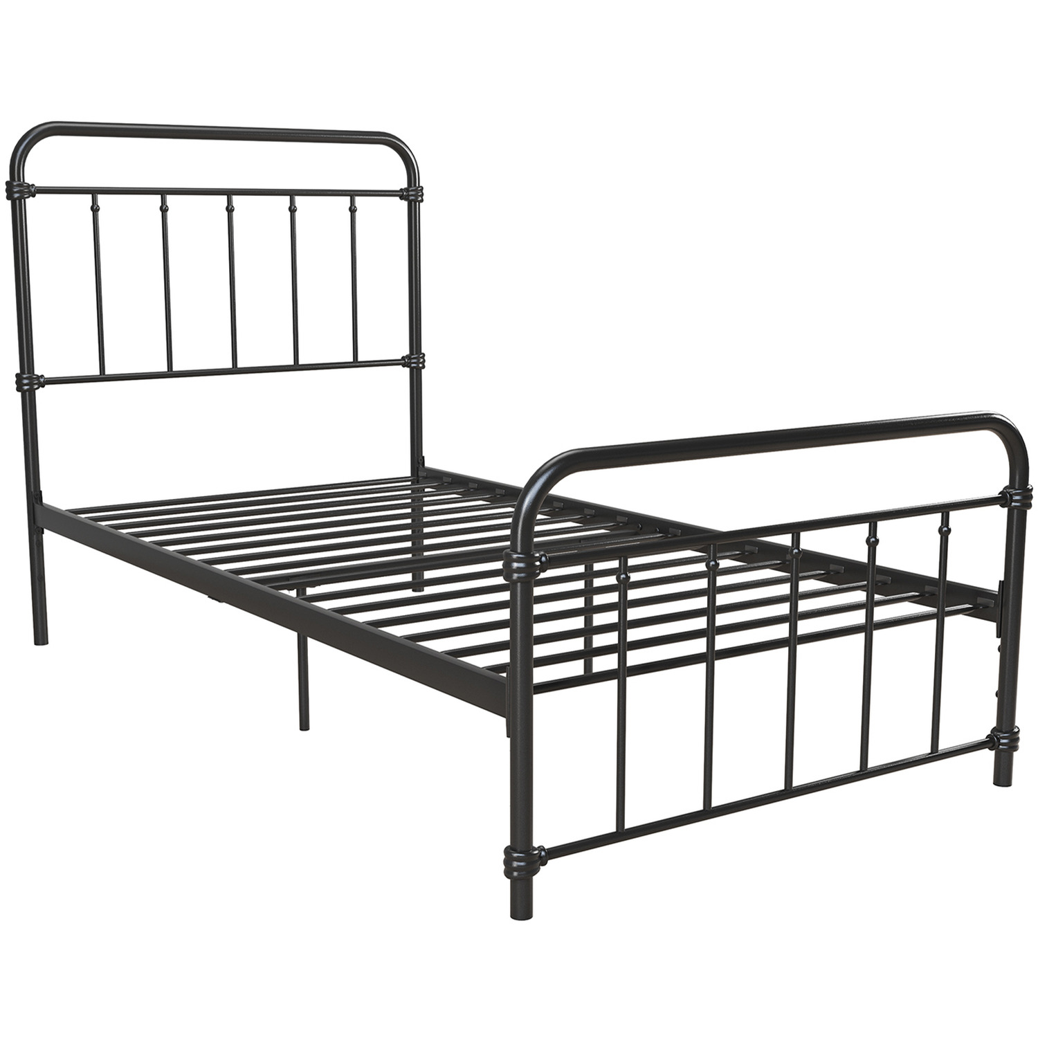 Metal Bed In Single - Black