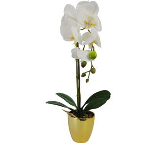 Artificial Orchid Dark White  Silver