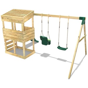 Redwood / 223cm Wooden Lookout Tower Playhouse with 6ft Slide shot 5044228