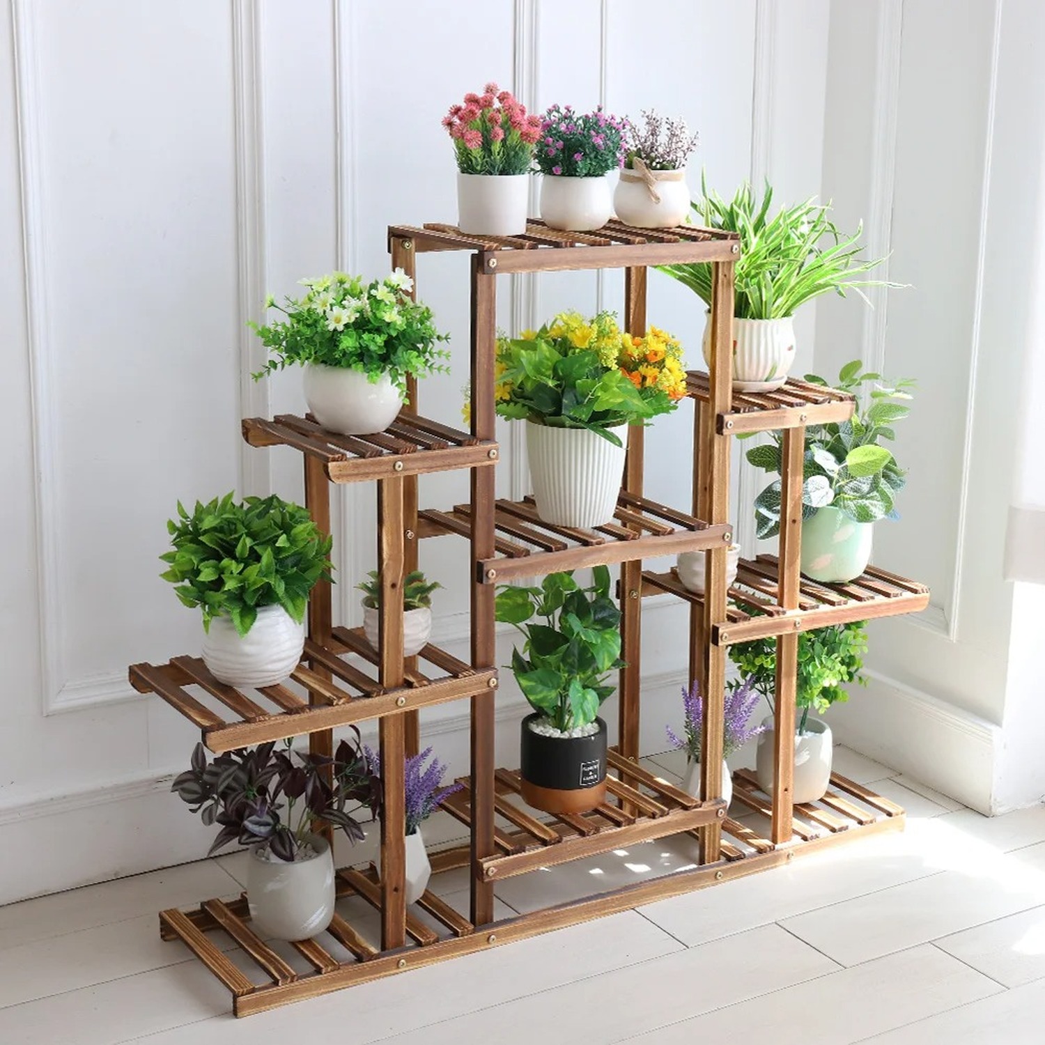 9 Tier Plant Stand - Dark Oak