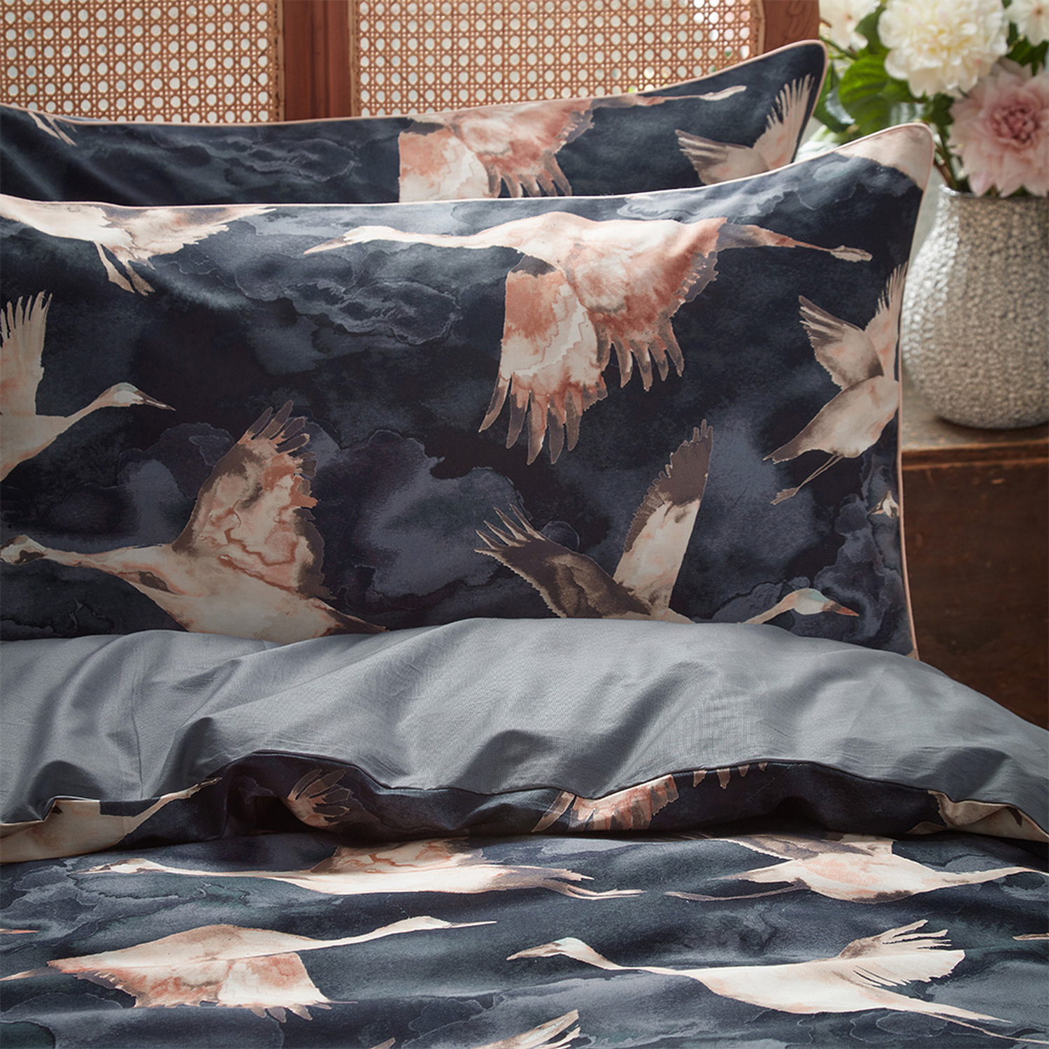 Flyway Luxury Cotton Duvet Cover Set - Ink