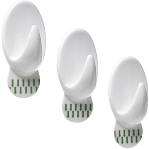 Pack of 3 Removable Oval Adhesive Hooks
