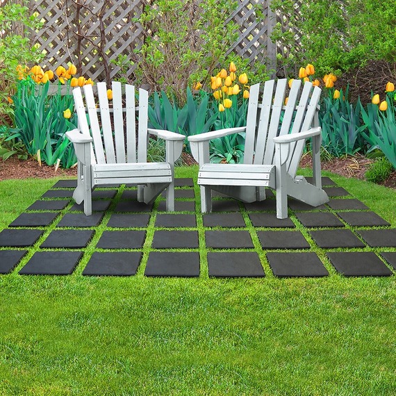 Square Stomp Stone Grey Slate Stepping Stones