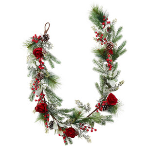 6ft Rose Berry Garland