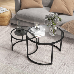 HOMCOM Nesting Coffee Table Set of 2