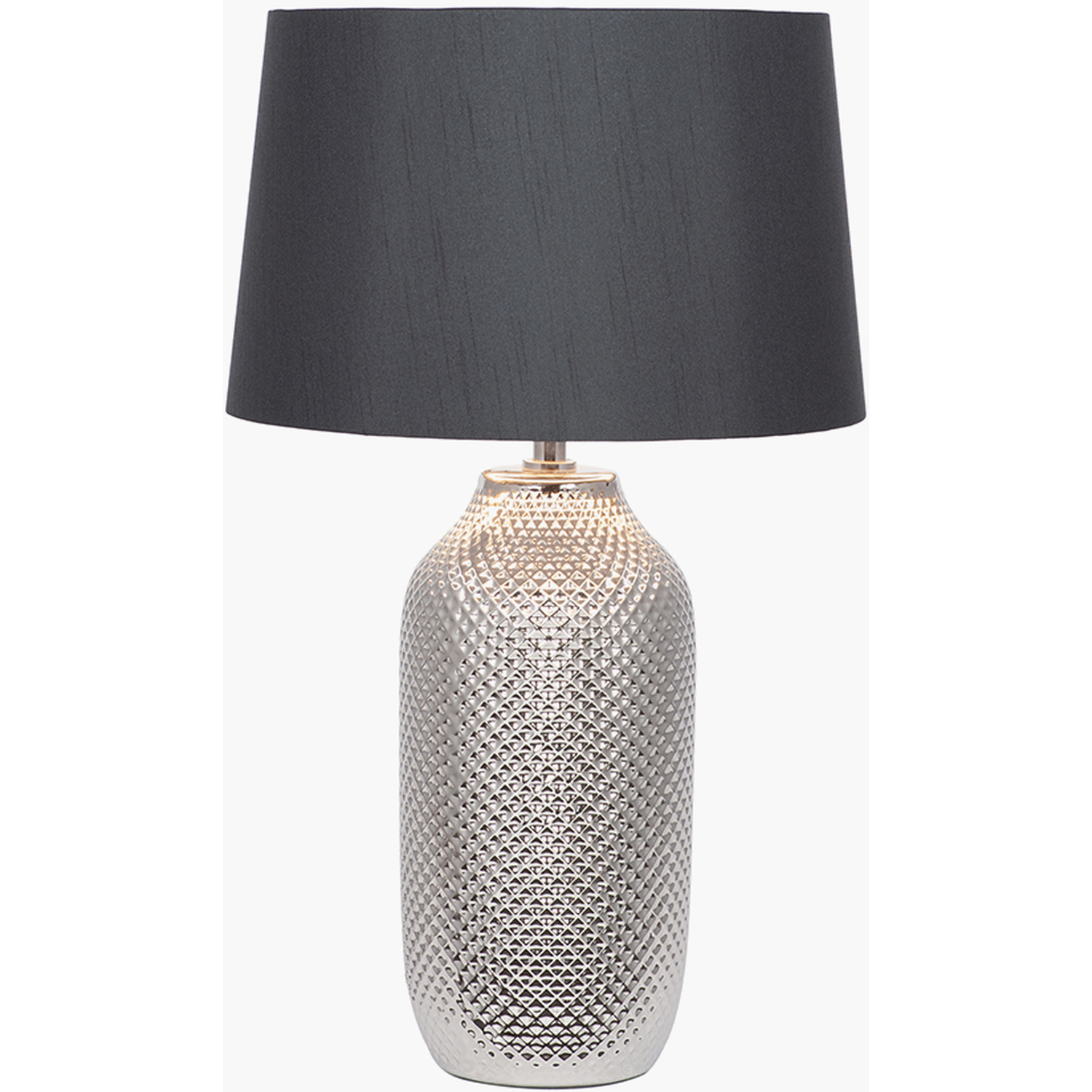 Textured Ceramic Bottle Table Lamp - Silver