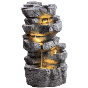 Rock Cascade Water Feature with LED Lights