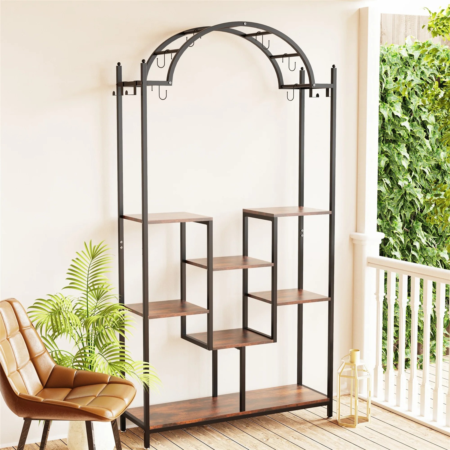 5 Tier Tall Plant Stand - Black