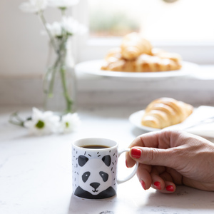 Set Of 6 Panda Espresso Cups